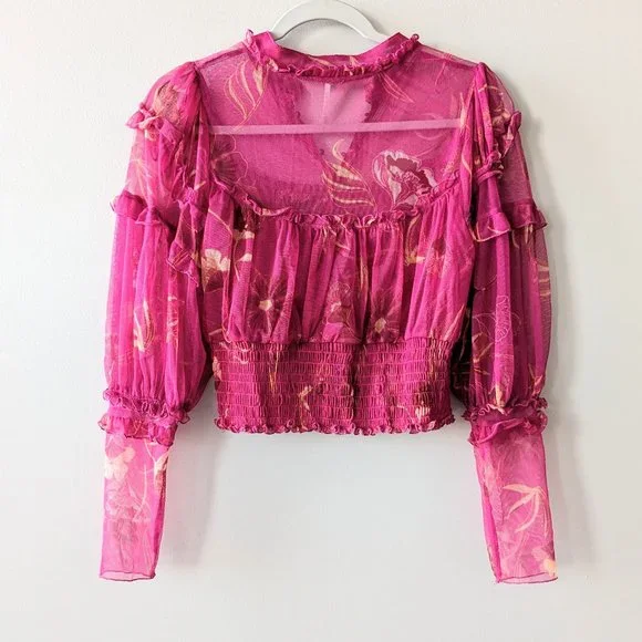 Free People Time for Shine Mesh Cropped Blouse - Picture 5 of 11